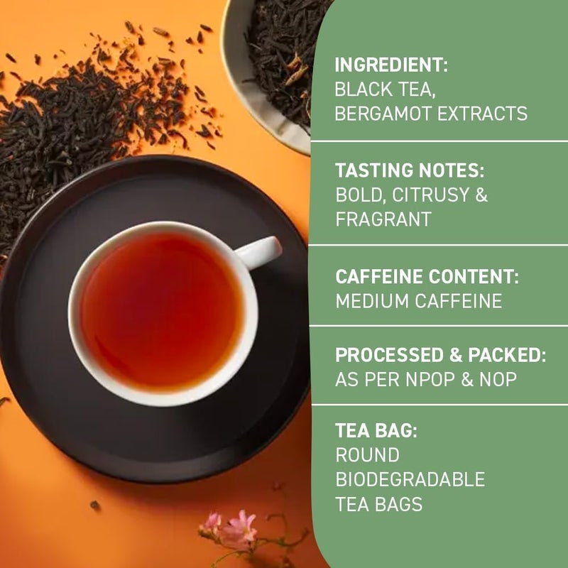 HANDPICK, Earl Grey Black Tea Bags (100 Count) Bergamot Oil | Caffeinated, Earl Grey Tea Bags | Flavoured With Citrus and Bergamot Brew Hot/Iced Tea with or without milk - Image 2